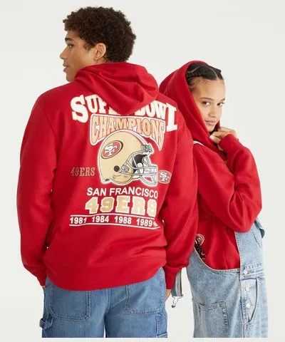 Aeropostale San Francisco 49Ers Super Bowl Pullover Hoodie