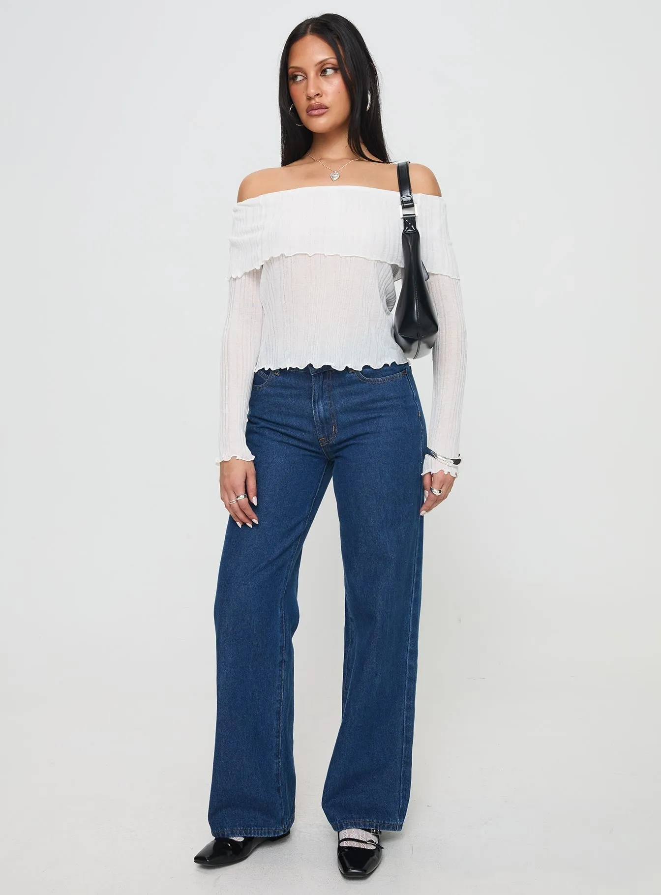 Alluring Off The Shoulder Top White