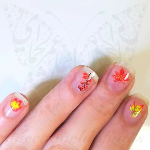 Autumn Nails Leaves and Mushrooms Stickers