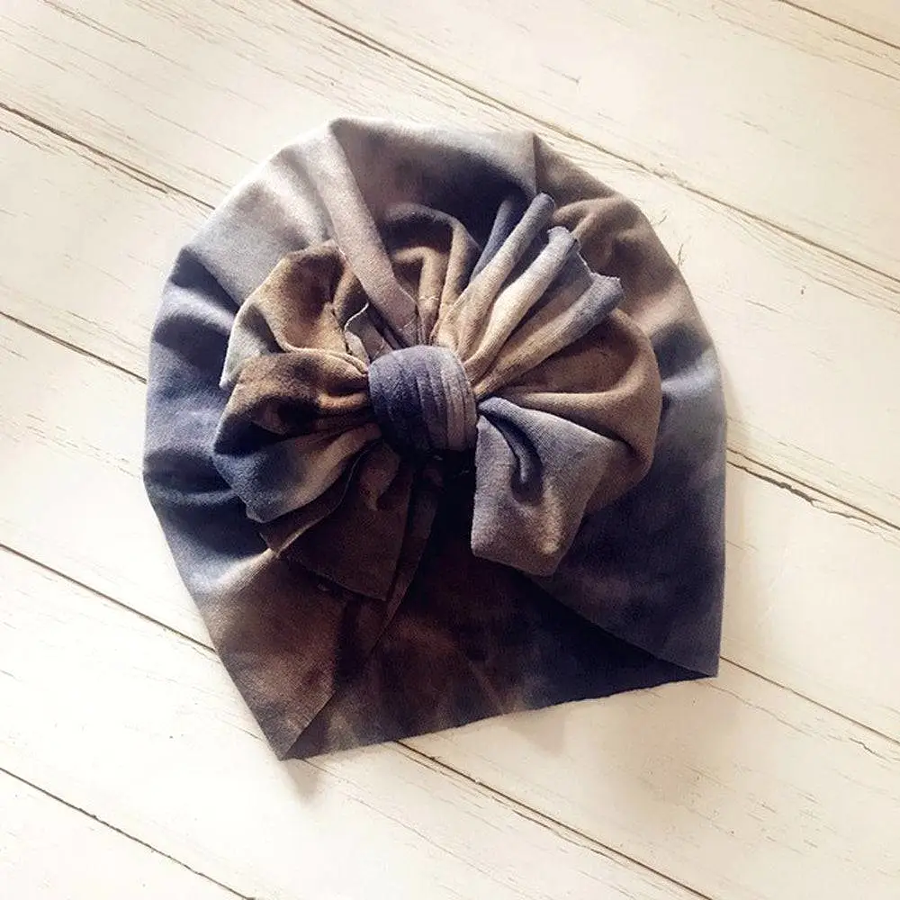 Baby Top Knot Bow Turban — Tie Die