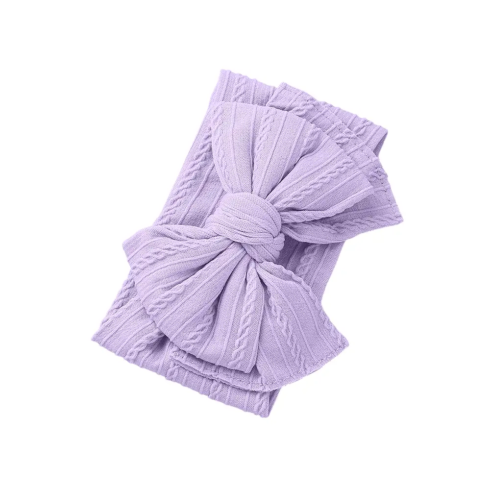 Baby Top Knot Double Bow Headband Lavender