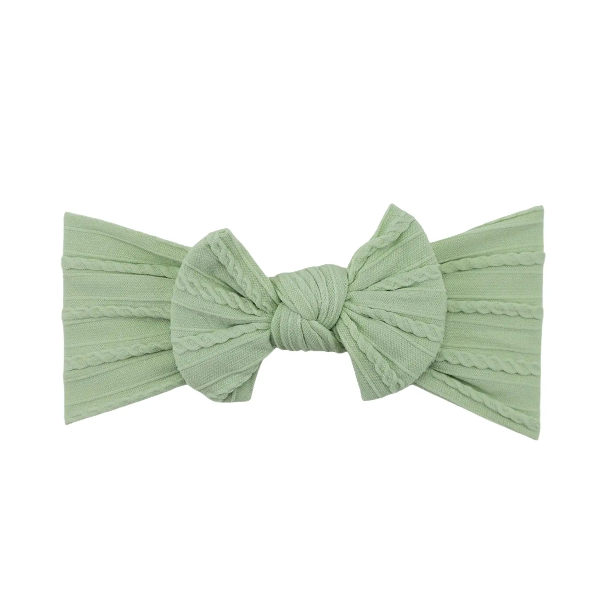 Baby Top Knot Single Bow Headband Laurel Green