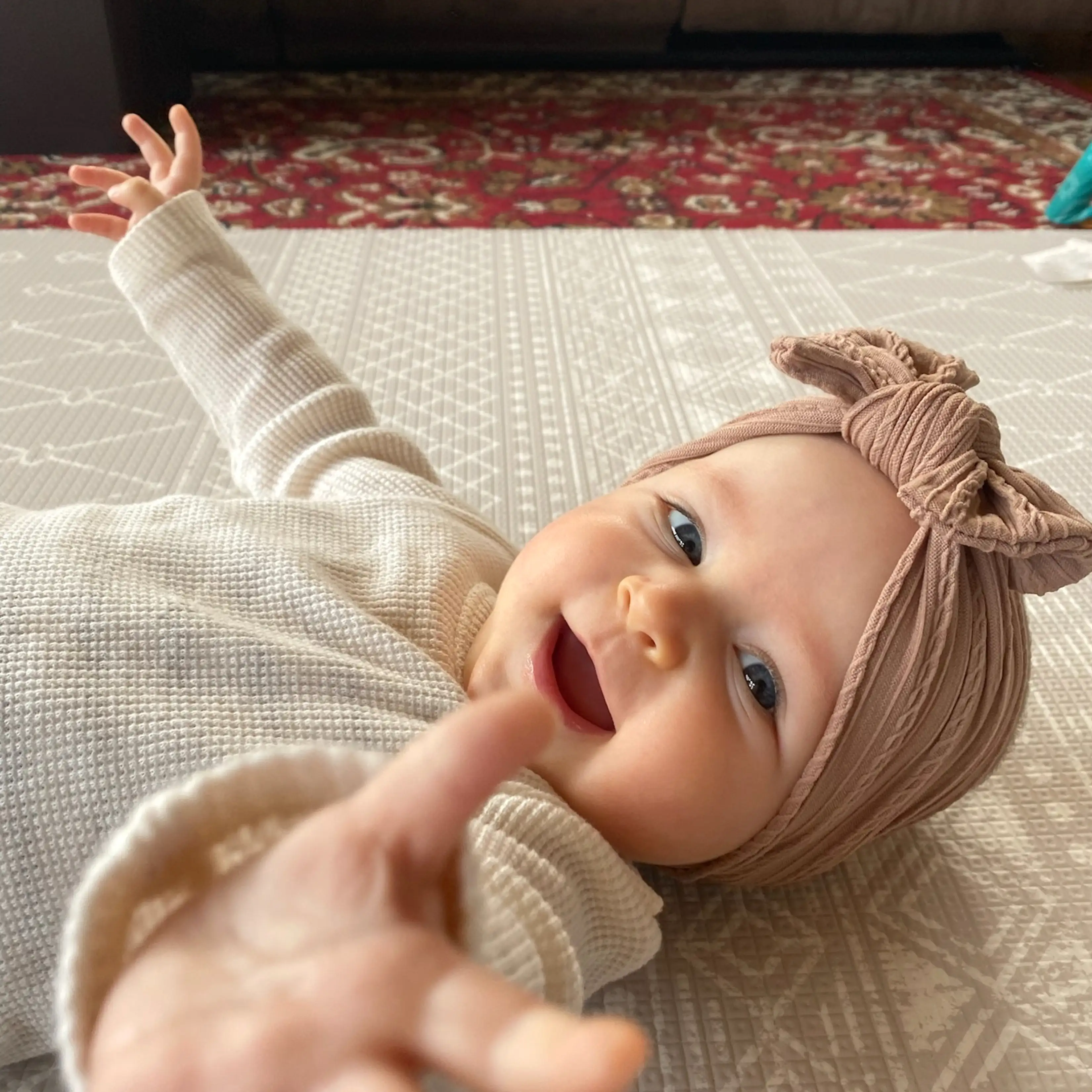 Baby Top Knot Single Bow Headband Laurel Green