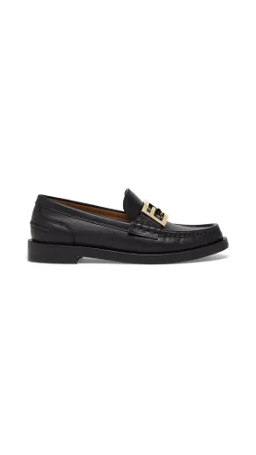 Baguette Leather Loafers - Black