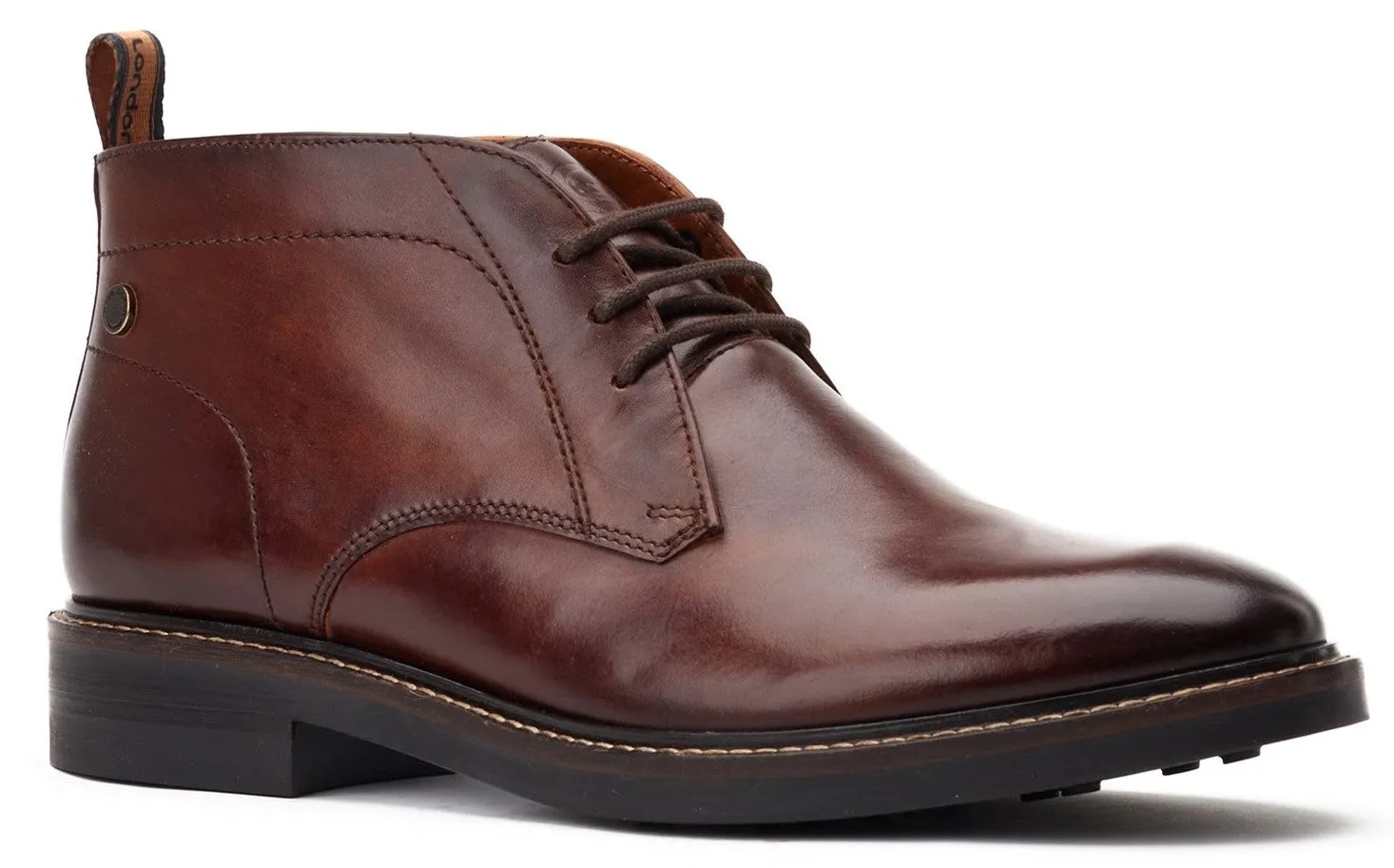 Base London Knebworth Mens Leather Lace Up Chukka Boot