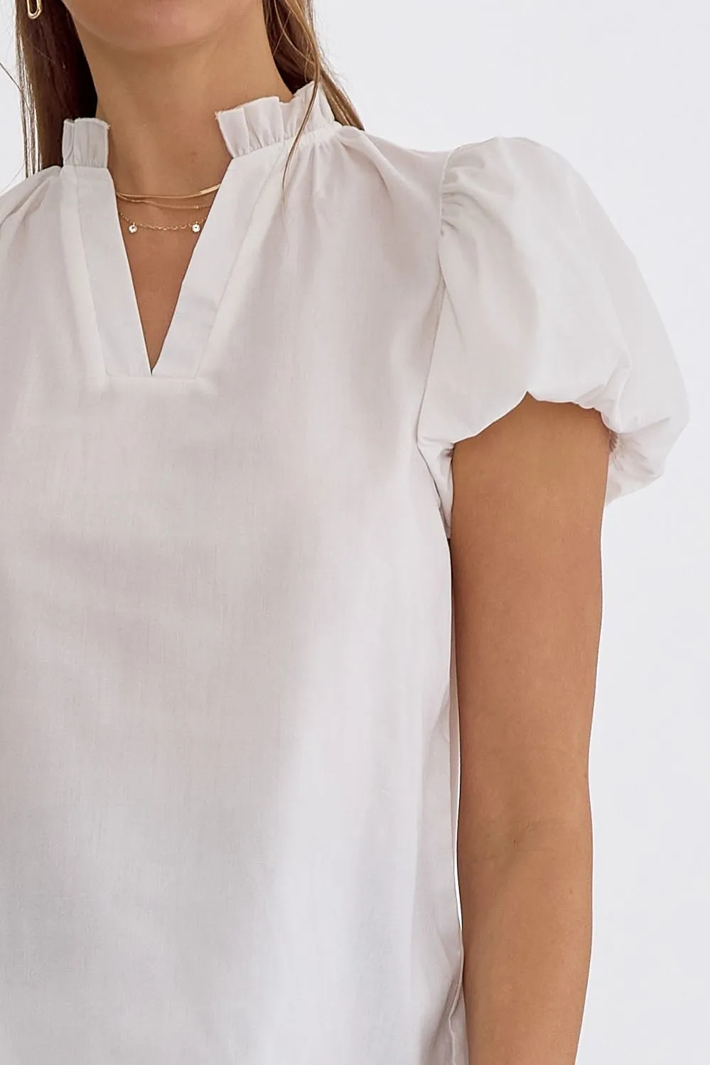 Belle V-Neck Top Off White