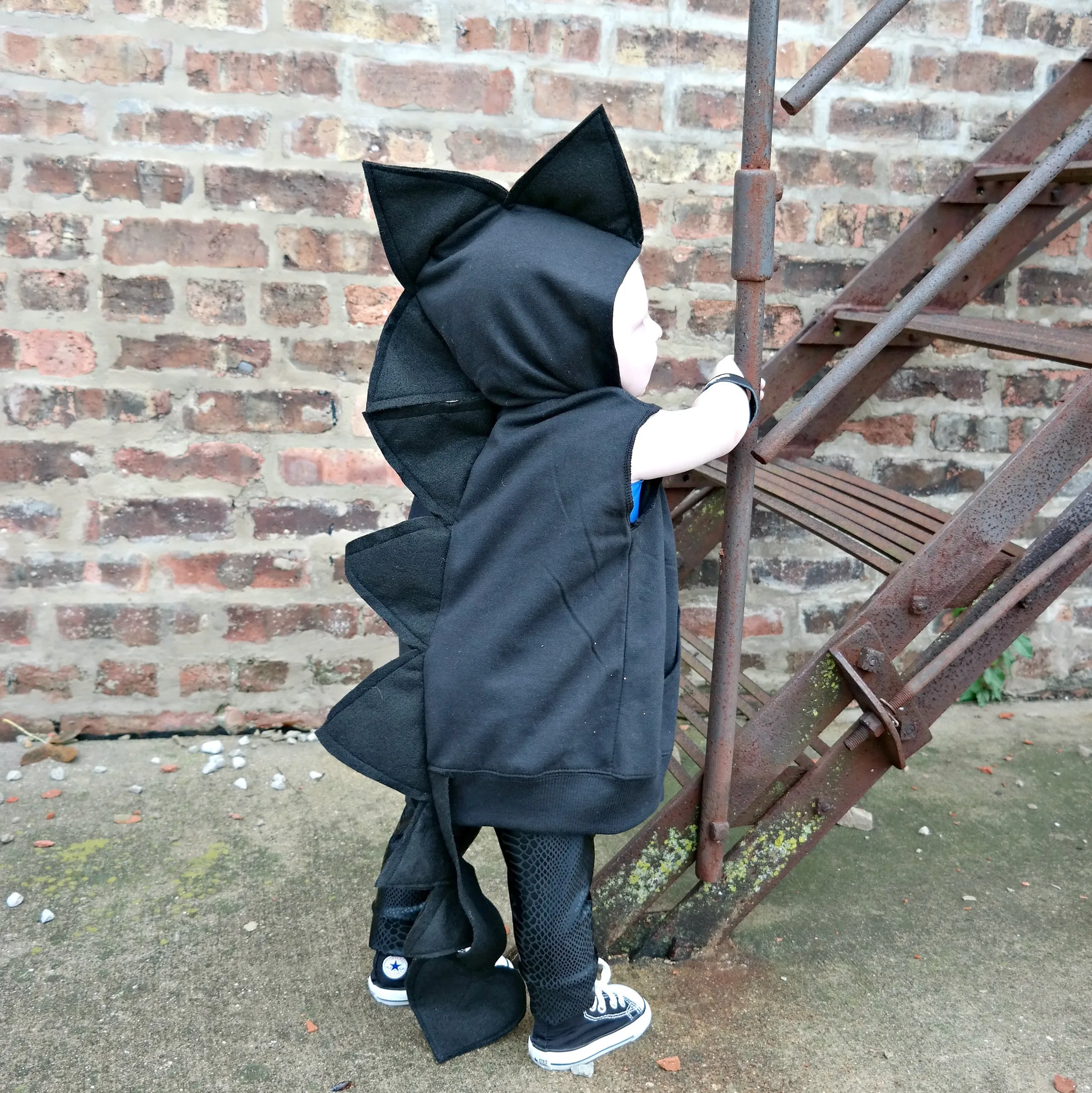 Black Dragon Hoodie With Tail