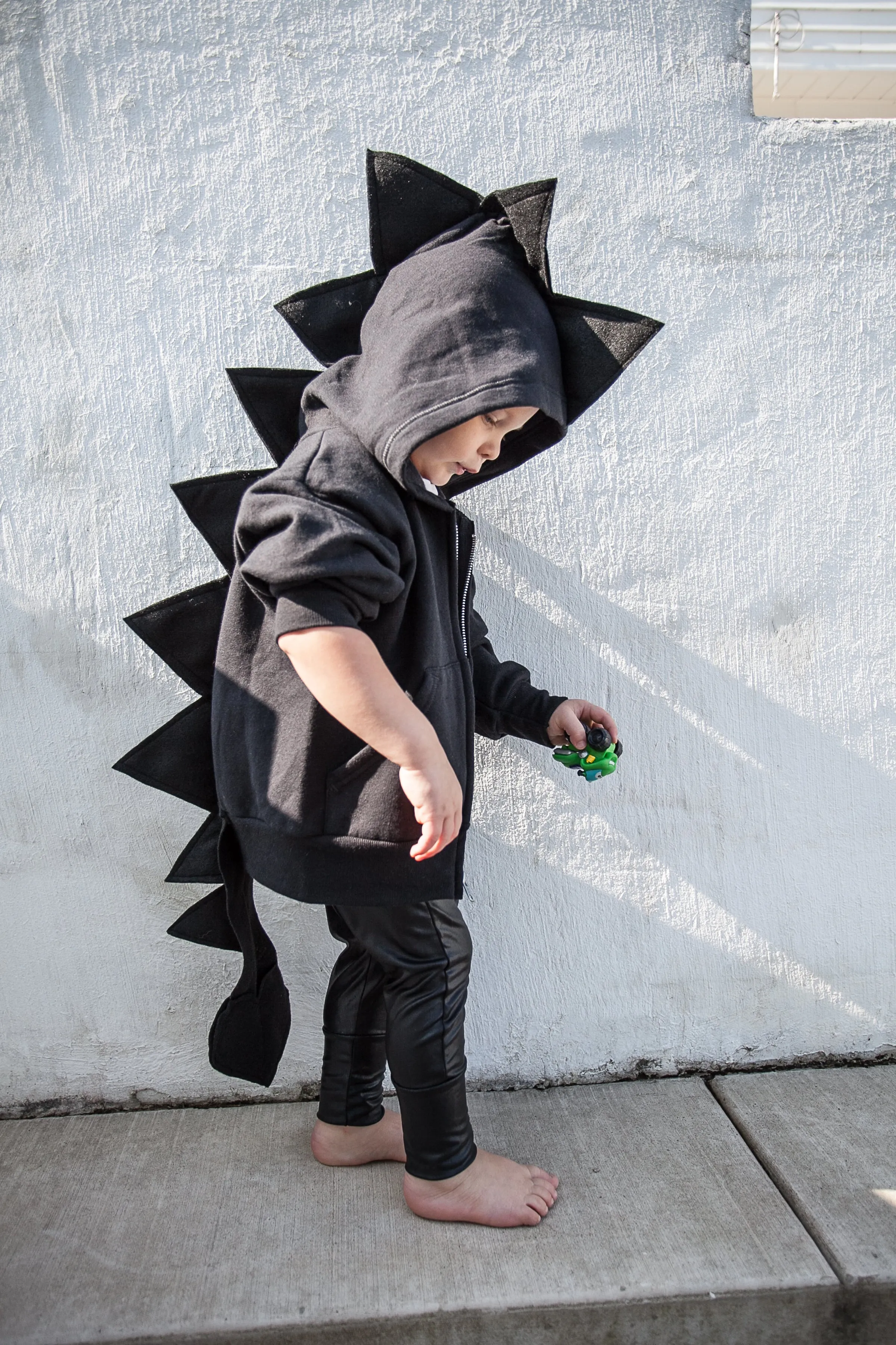 Black Dragon Hoodie With Tail