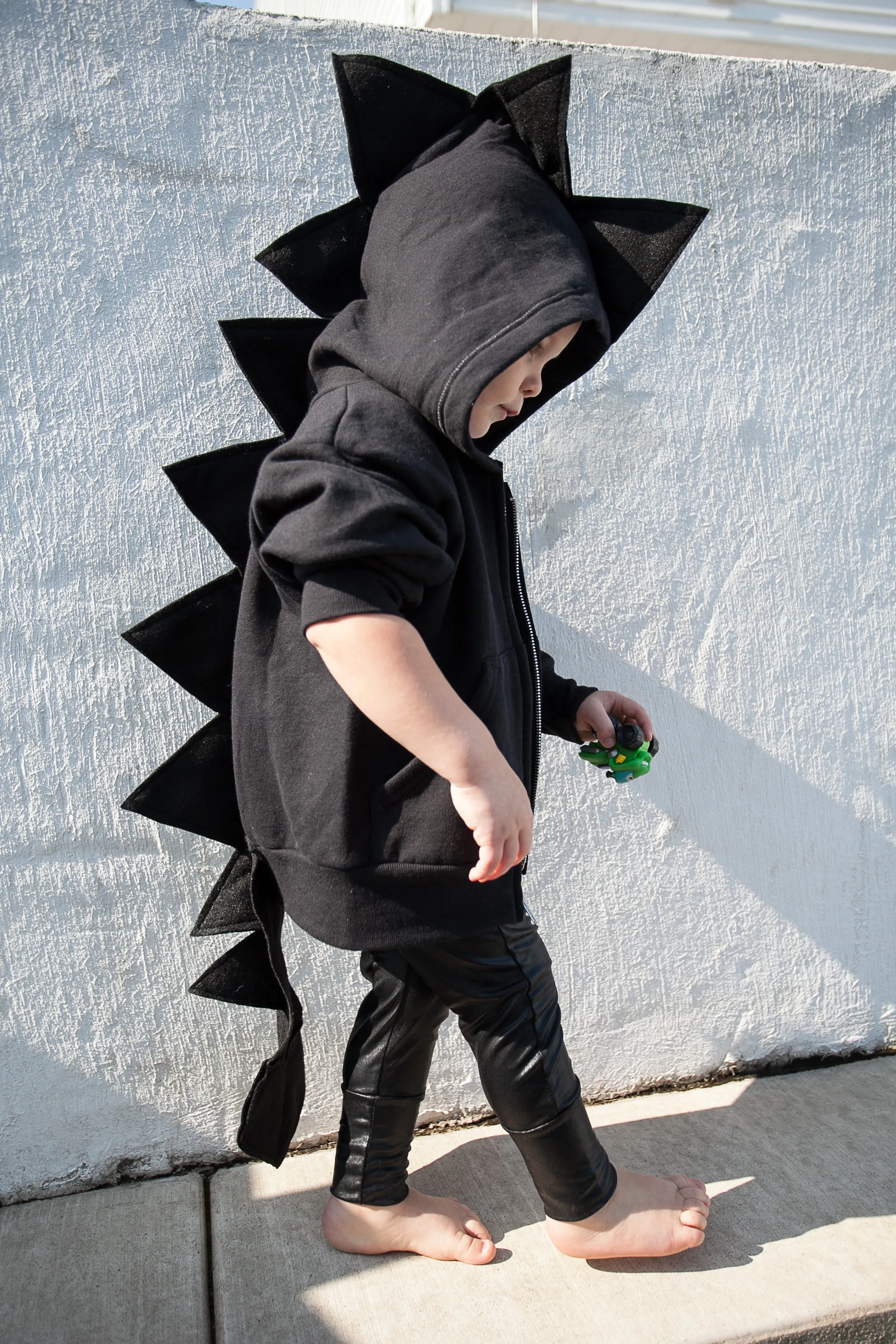 Black Dragon Hoodie With Tail