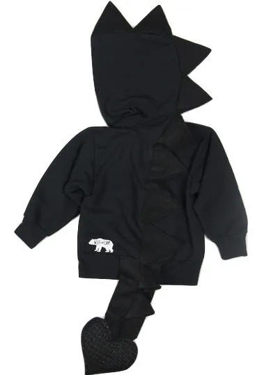 Black Dragon Hoodie With Tail