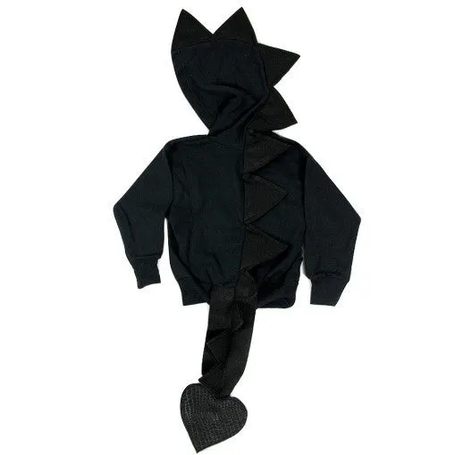 Black Dragon Hoodie With Tail