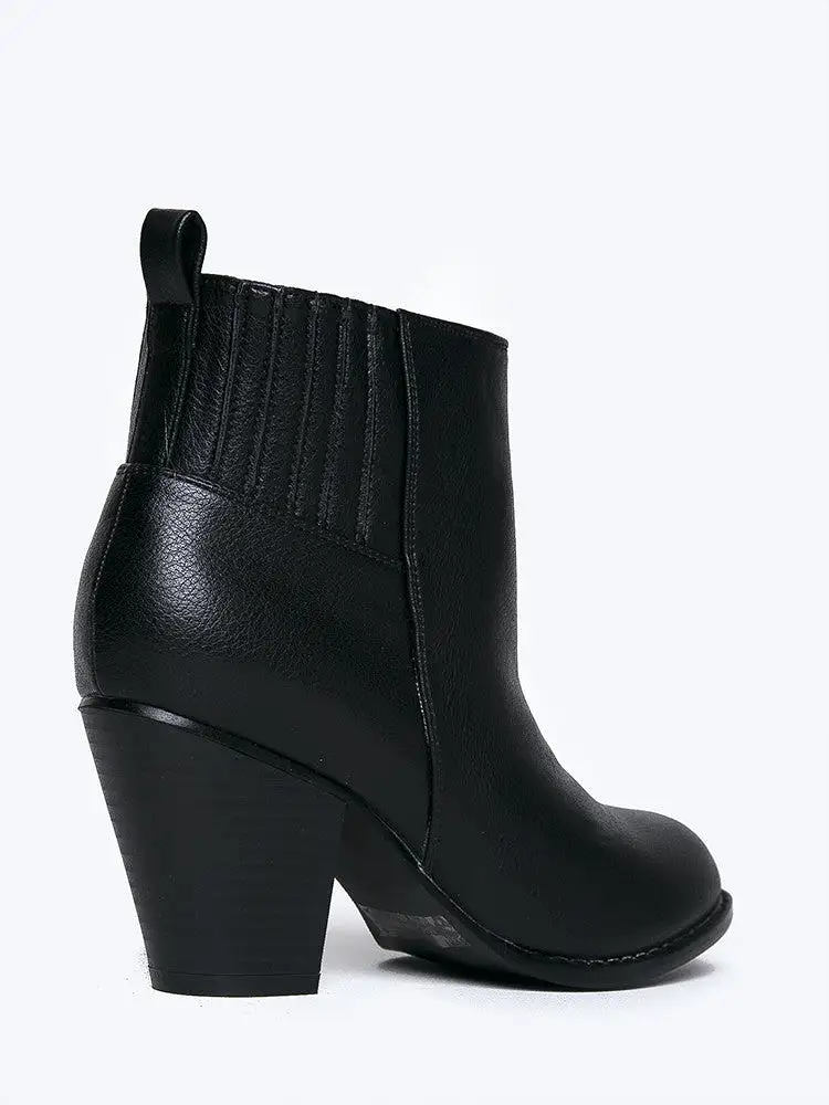 Block Heel Western Ankle Bootie