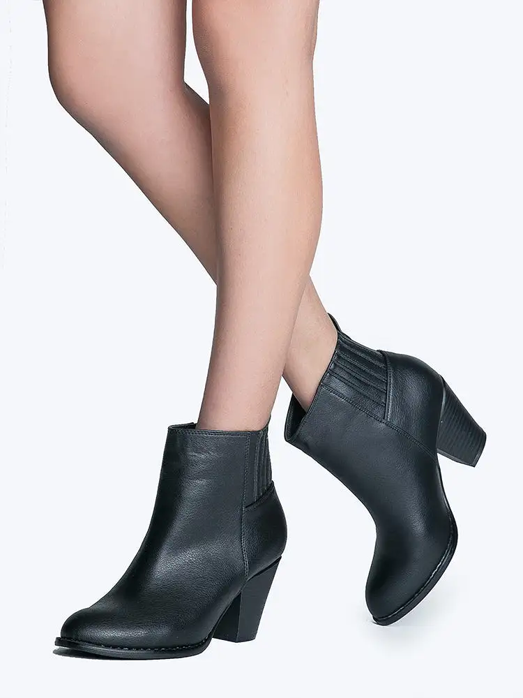 Block Heel Western Ankle Bootie