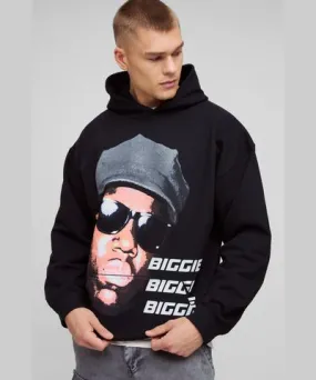 boohoo Mens Oversized Biggie License Print Hoodie