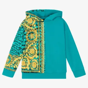 Boys Blue & Gold Barocco Crocodile Hoodie