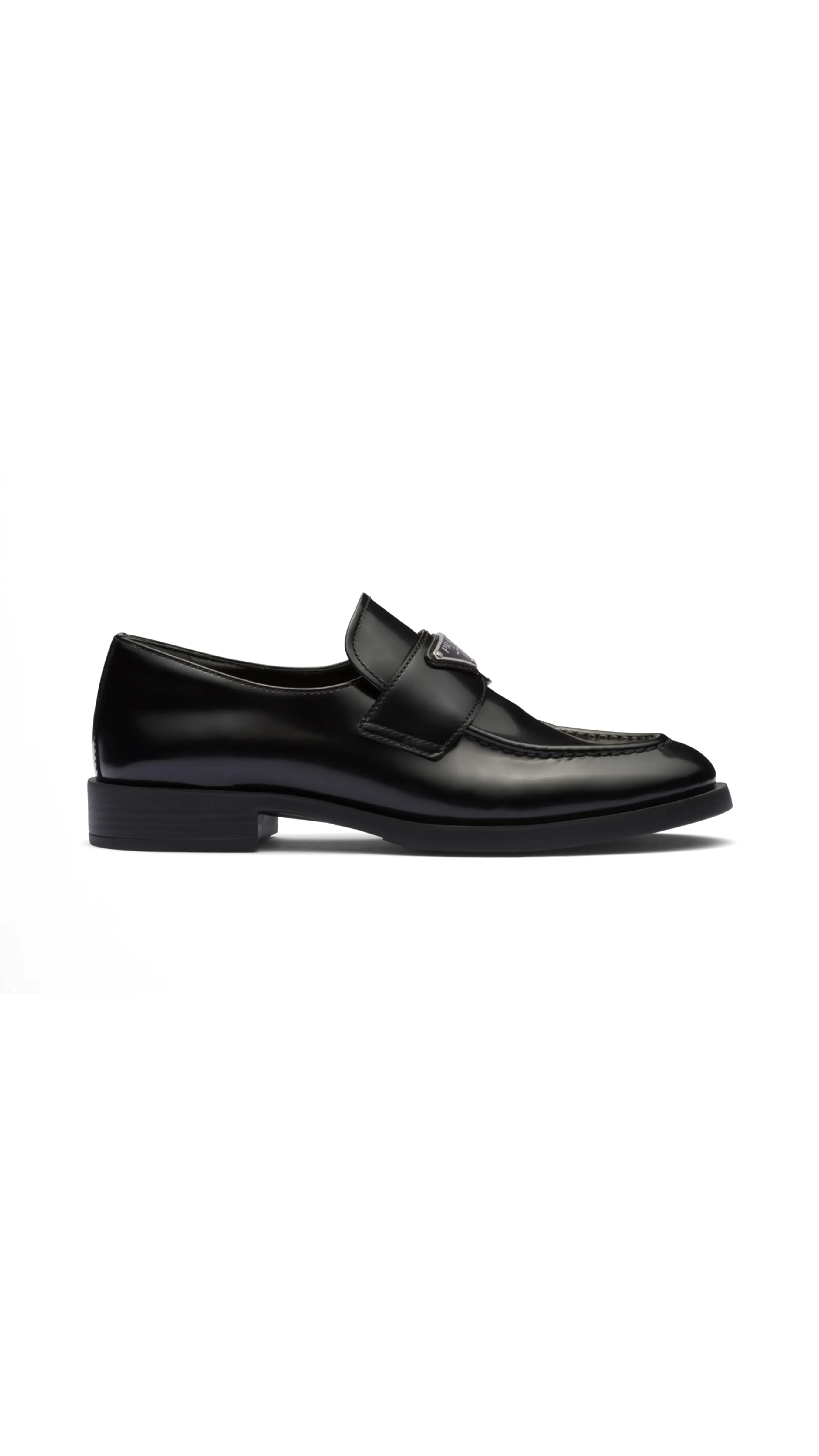 Brushed Leather Loafers - Black