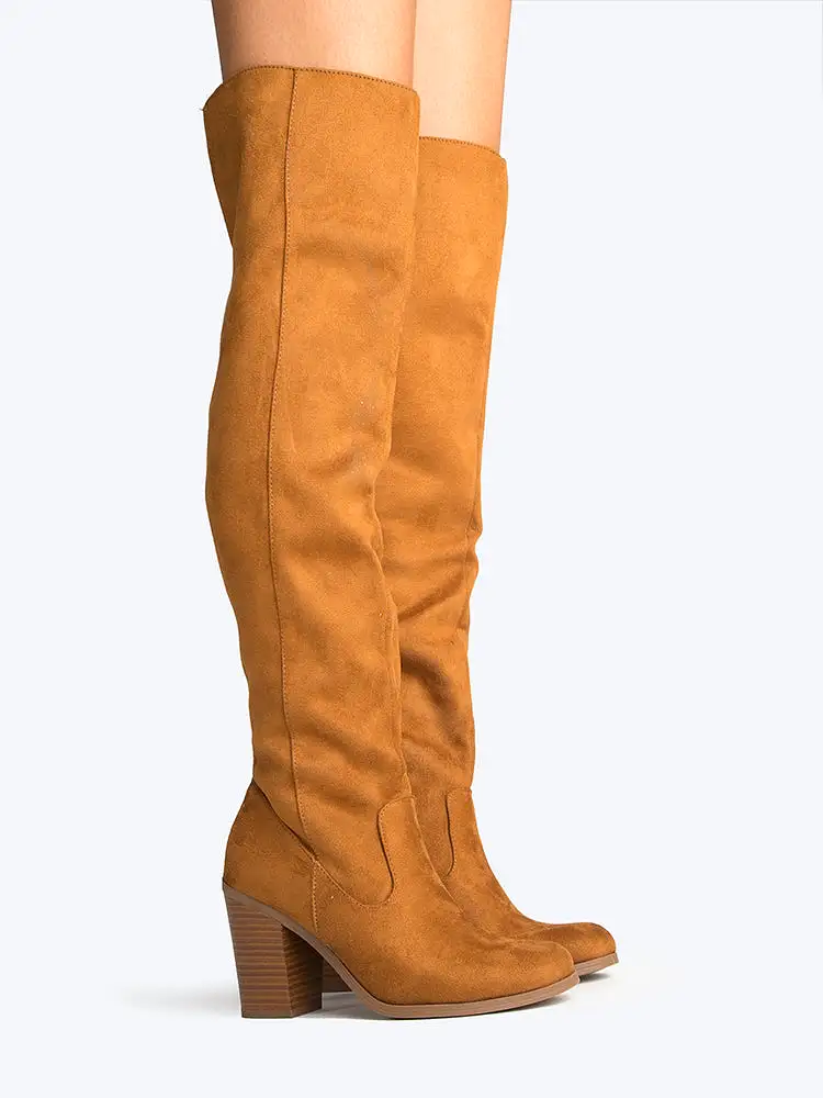 Chunky Heel Knee High Boots