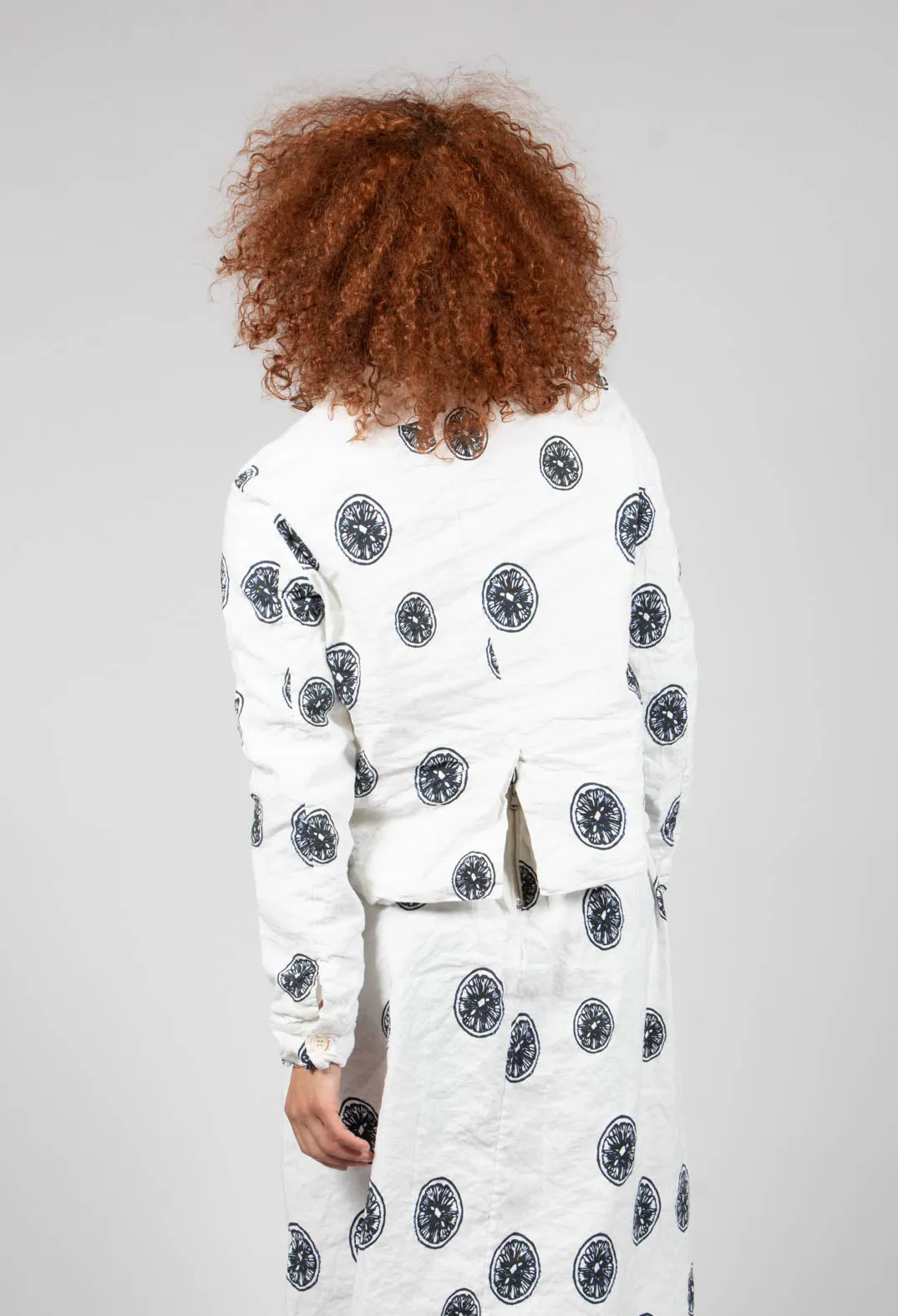 Citrus Print White Jacket