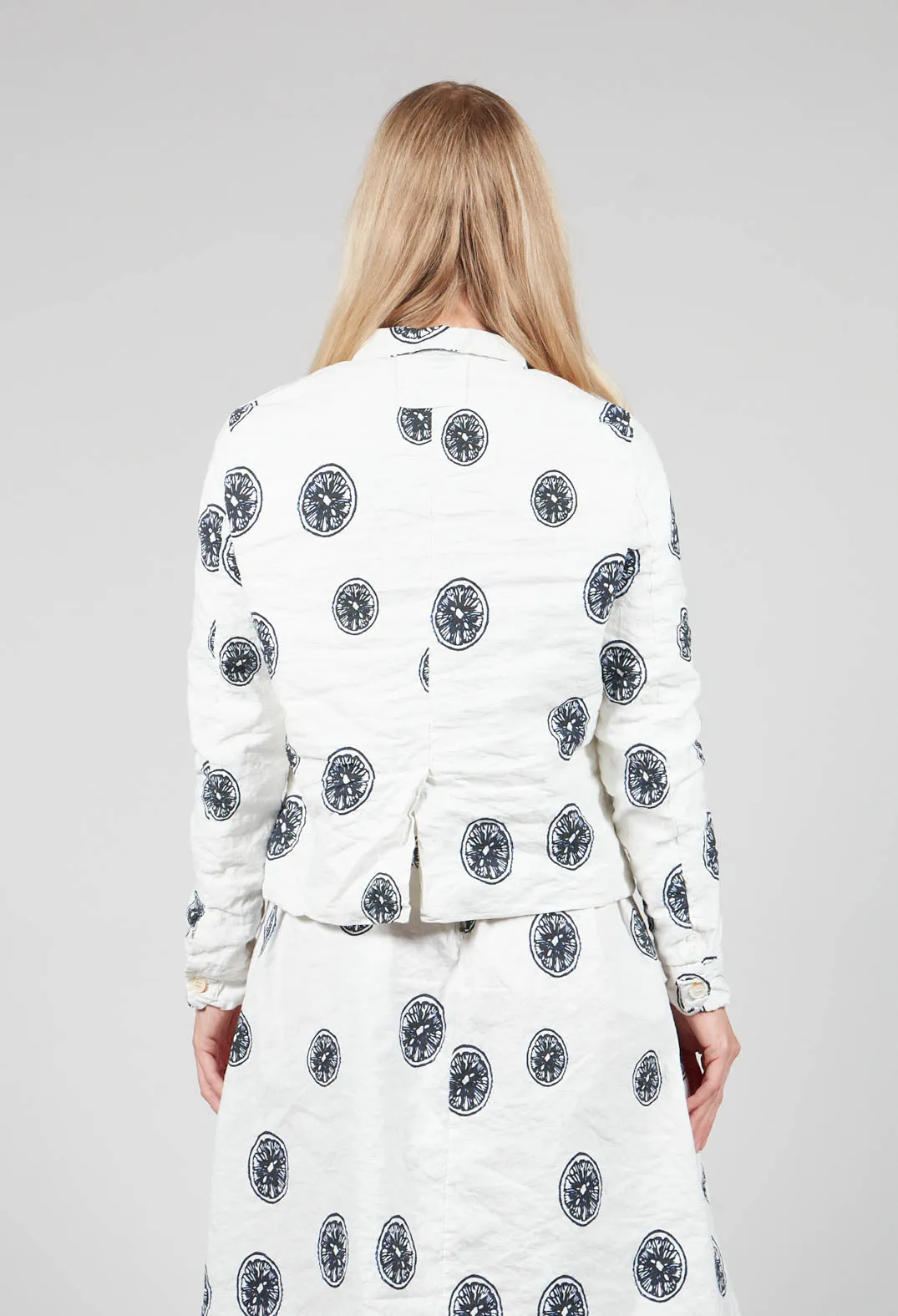 Citrus Print White Jacket