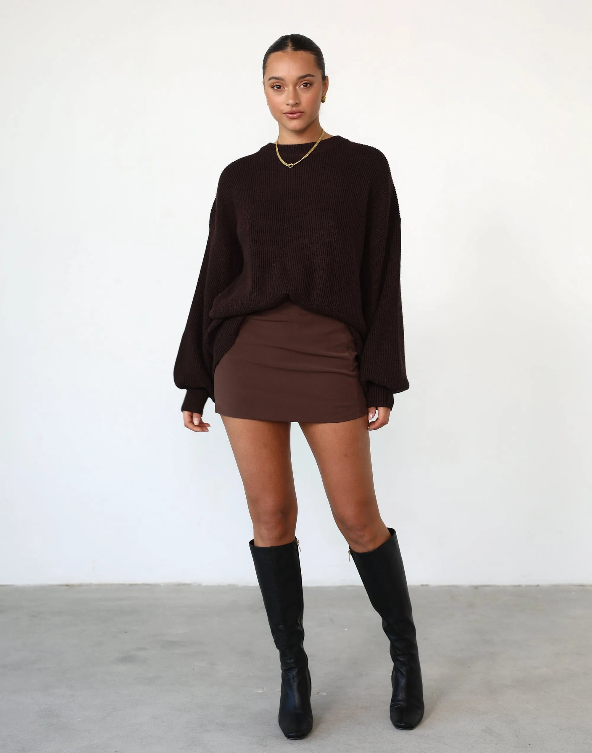 Cody Oversized Jumper (Chocolate)