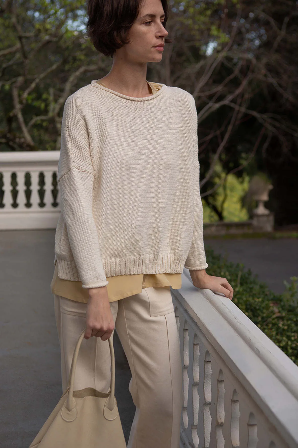 Cotton Rollneck Sweater - Natural