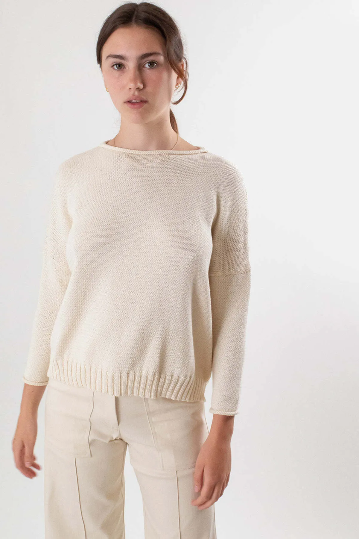 Cotton Rollneck Sweater - Natural