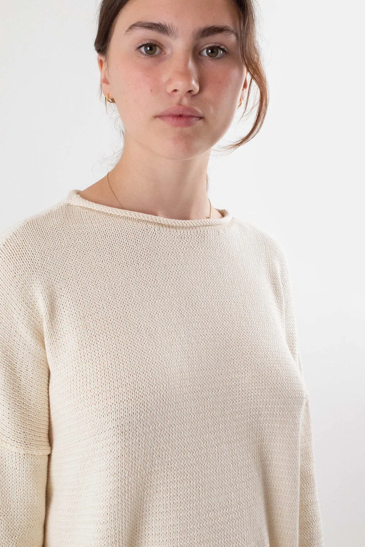 Cotton Rollneck Sweater - Natural