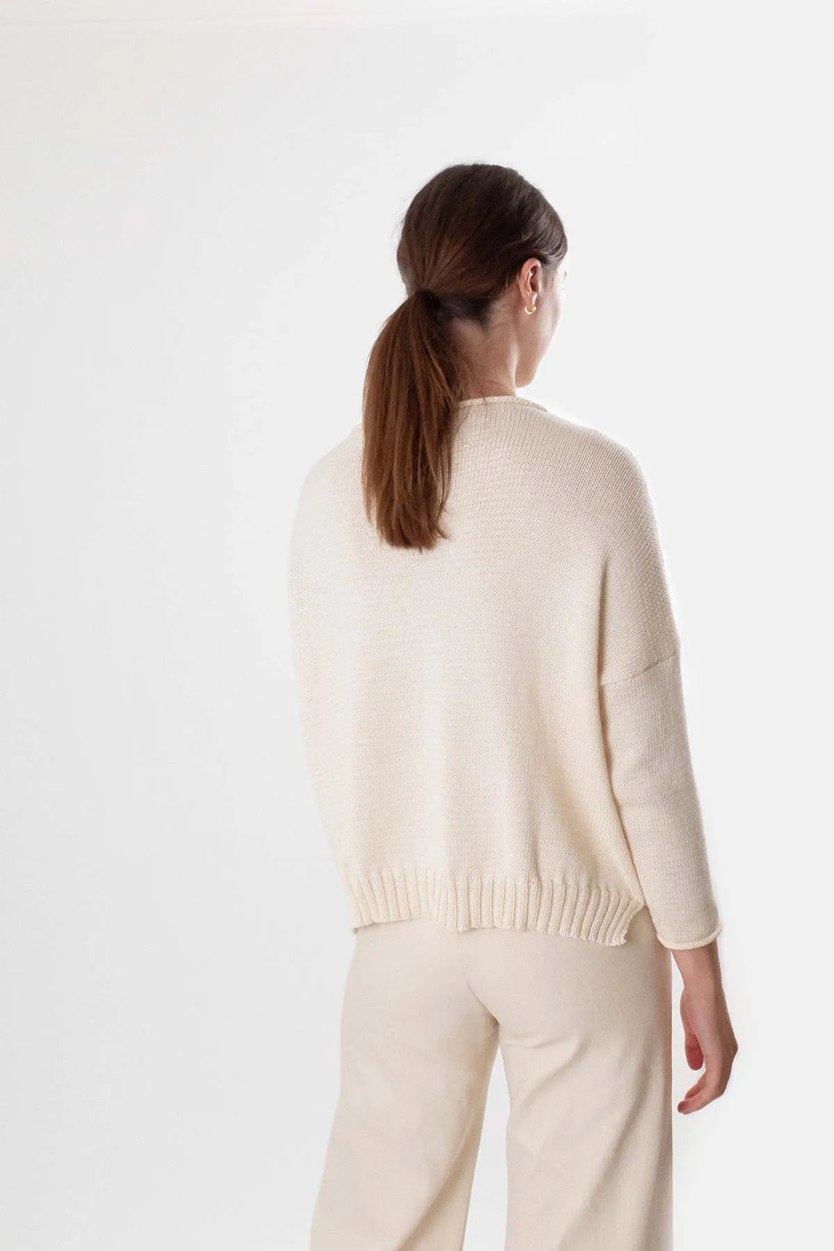 Cotton Rollneck Sweater - Natural