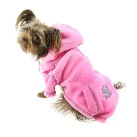 Crest Fleece Dog Hoodie by Hip Doggie - Pink