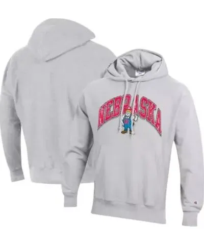 Cutter & Buck Men's NCAA Nebraska Huskers Vault Late Night Reverse Weave Pullover Hoodie