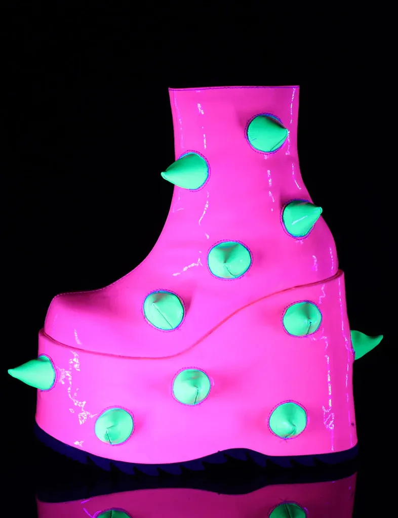 DEMONIA SLAY-77 - UV NEON PINK + GREEN   PRE ORDER 