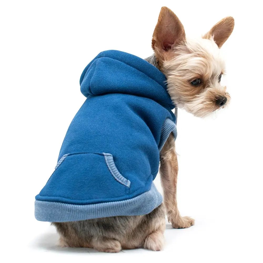 Drawstring Dog Hoodie by DOGO - Blue