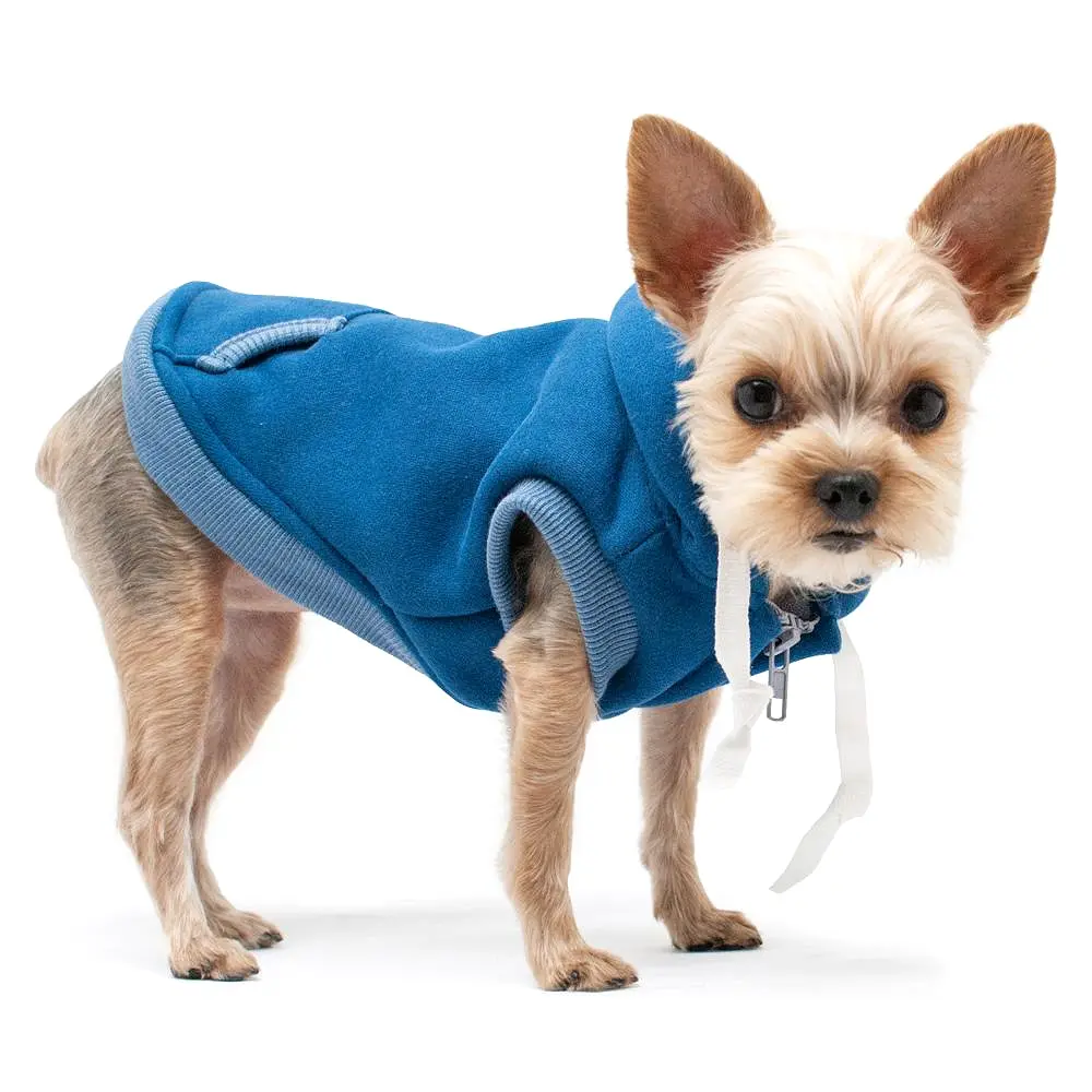 Drawstring Dog Hoodie by DOGO - Blue