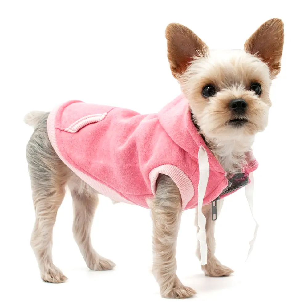 Drawstring Dog Hoodie by DOGO - Pink