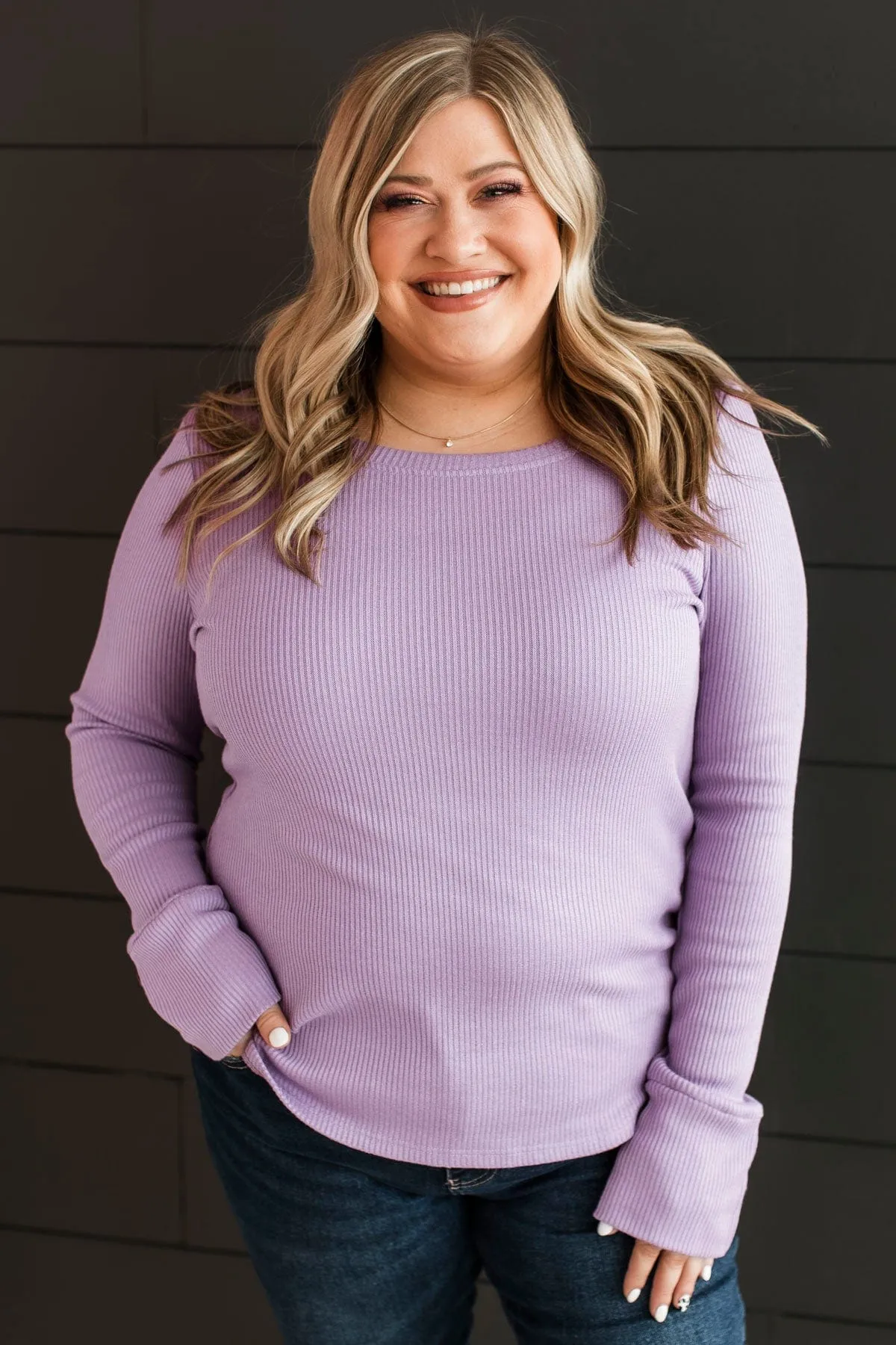 Dreams Of Forever Ribbed Top- Lavender