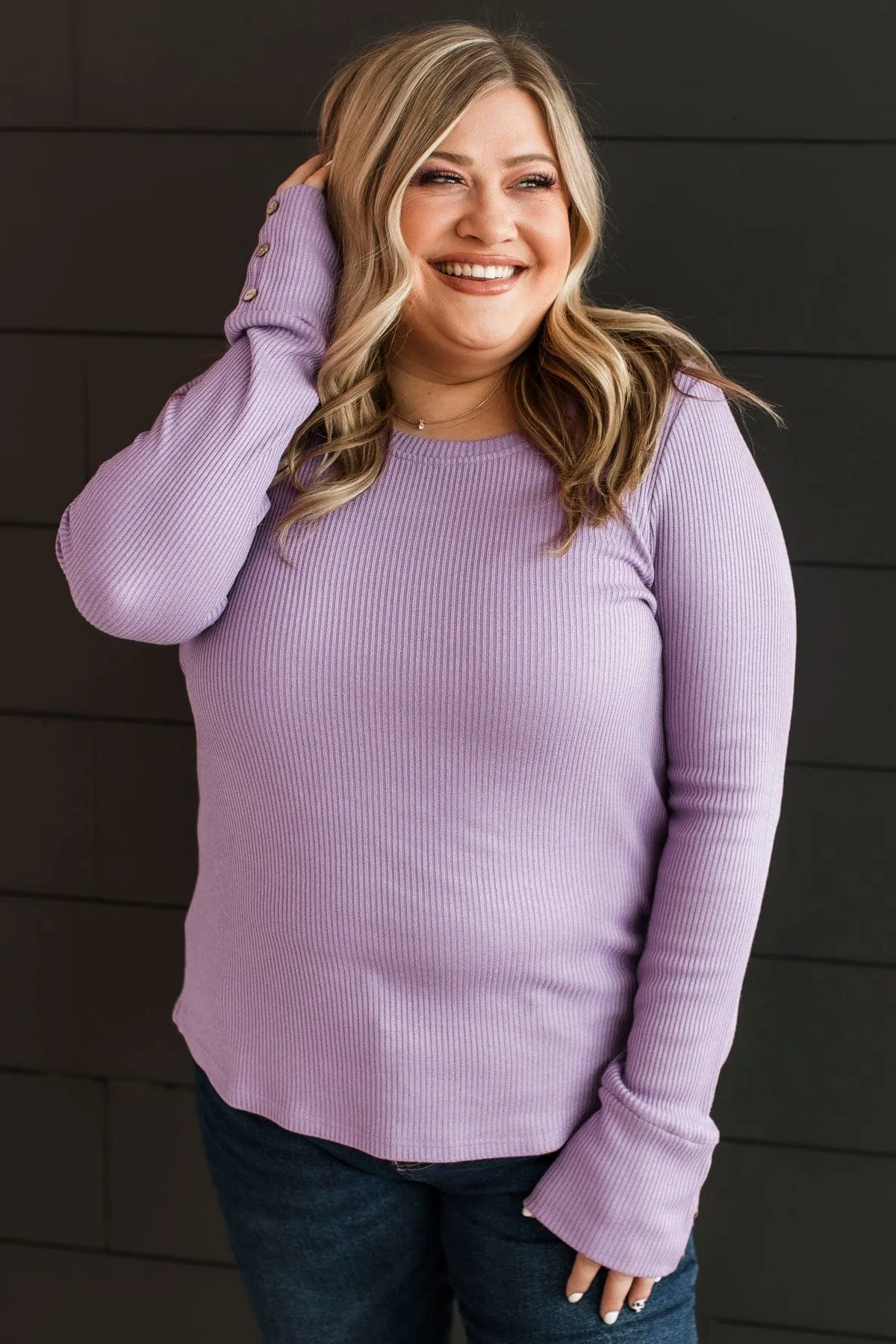 Dreams Of Forever Ribbed Top- Lavender