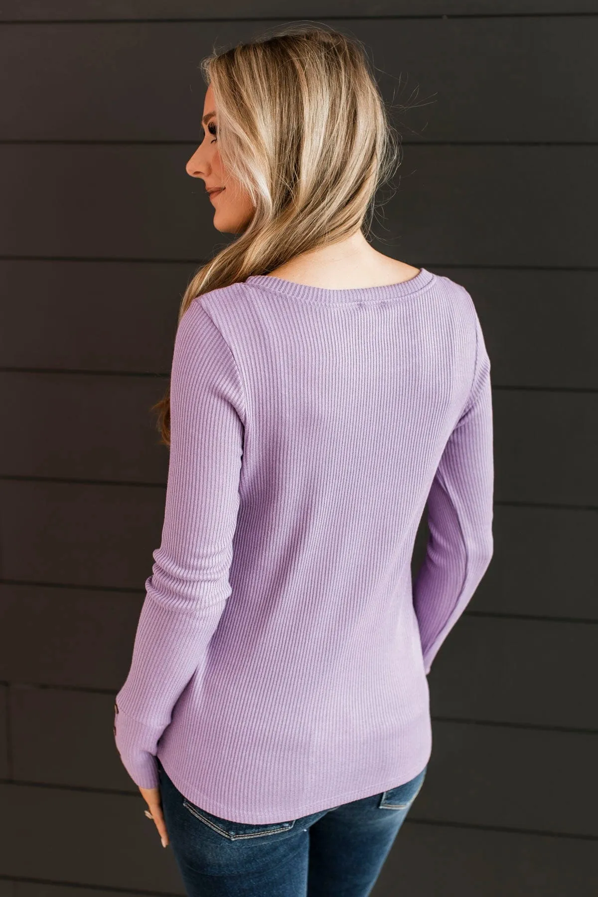 Dreams Of Forever Ribbed Top- Lavender