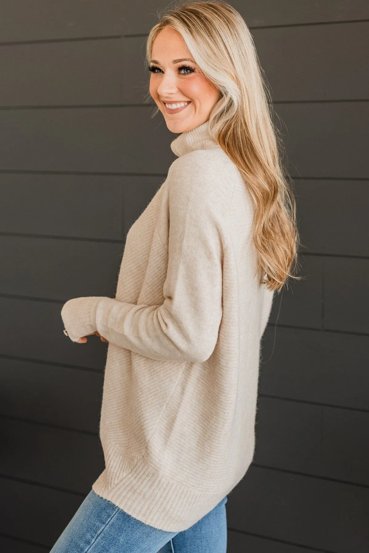 Exactly That Turtle Neck Sweater- Oatmeal