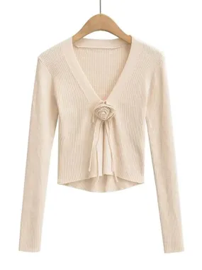 Floral Knot  Women Cardigan Sweater