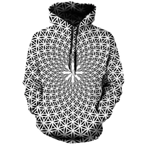 FLOWER OF LIFE WHITE HOODIE