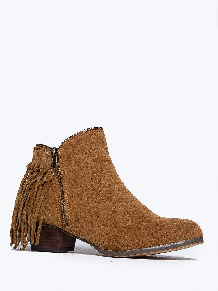 Fringe Zipper Bootie