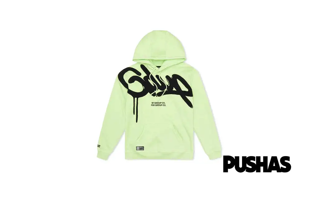 Geedup Handstyle Hoodie 'Pastel Green Black' (2022)