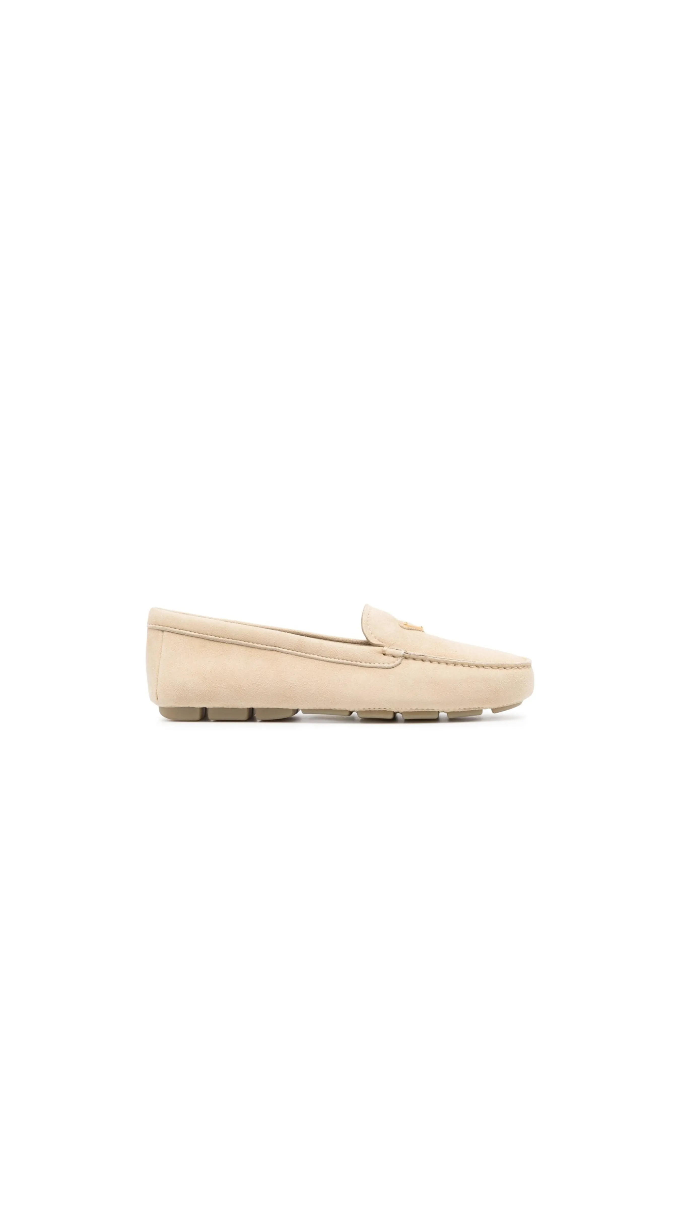 Grainy Leather Driving Loafers- Sand