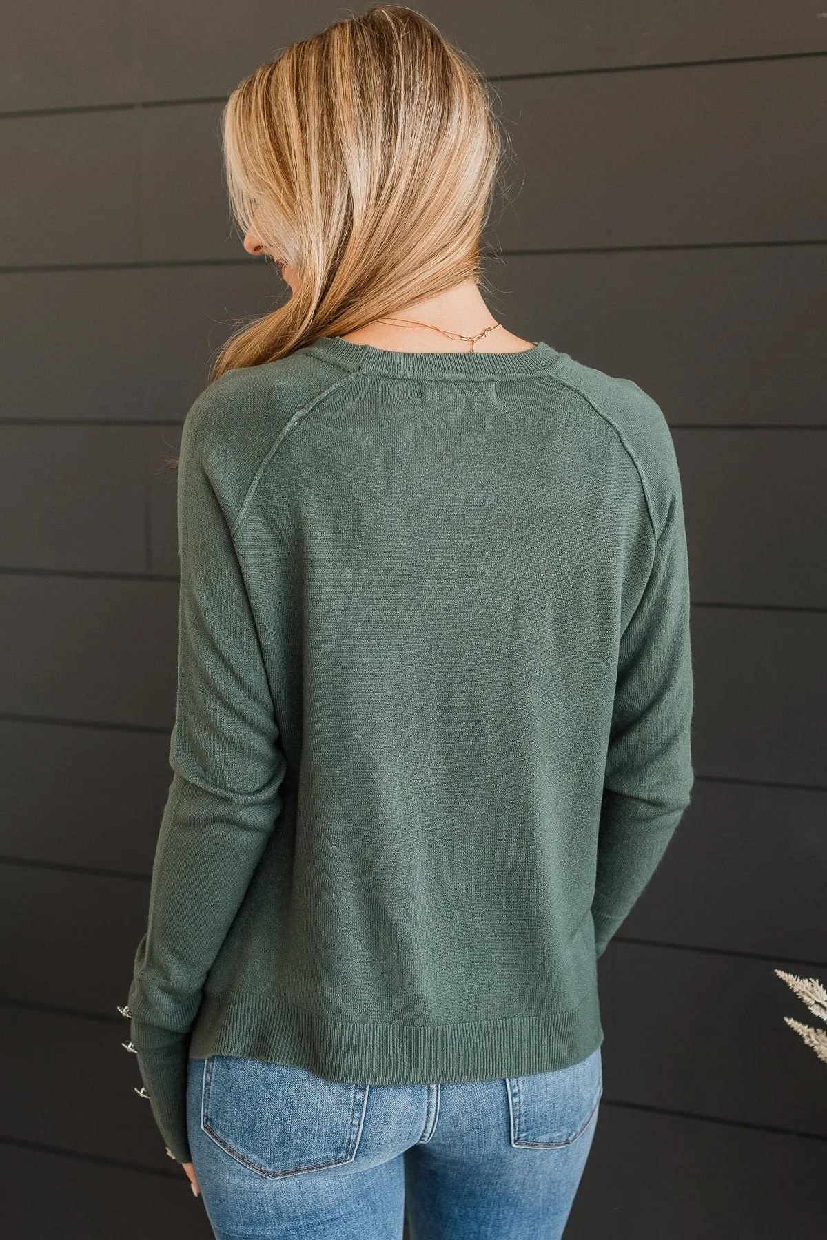 Happiest Moment Knit Sweater- Dusty Jade