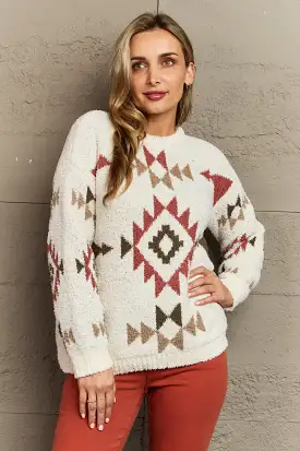 HEYSON Cozy Sunday Aztec Fuzzy Sweater