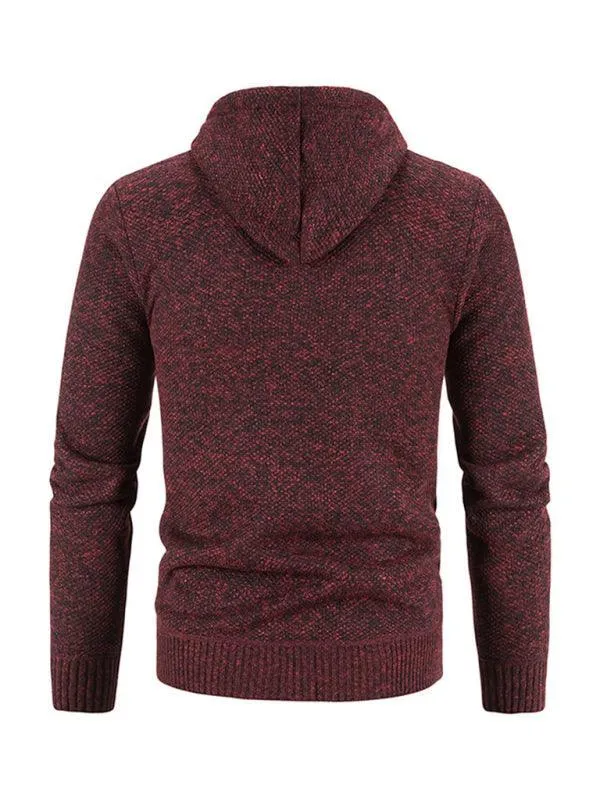 Hooded Zipper Men Cardigan Sweater