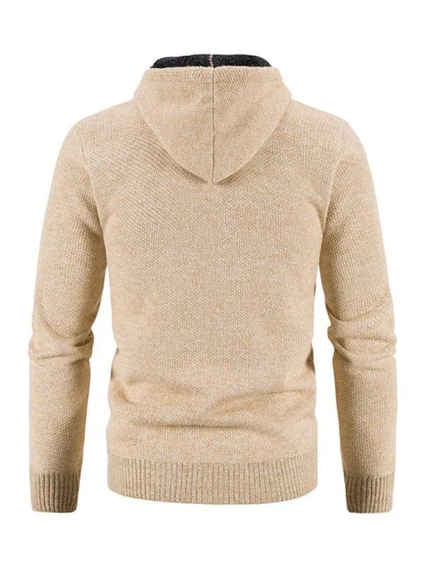 Hooded Zipper Men Cardigan Sweater