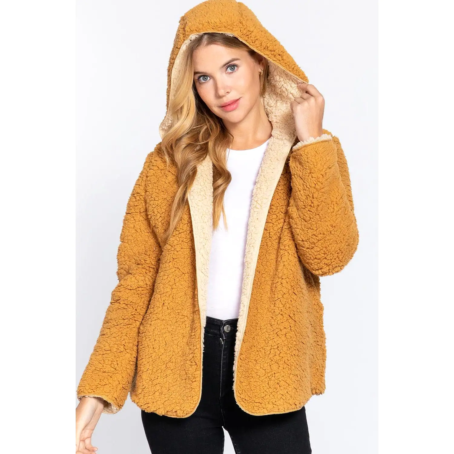 Hoodie Faux Fur Reversible Jacket