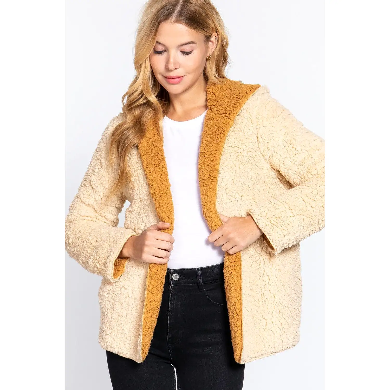 Hoodie Faux Fur Reversible Jacket