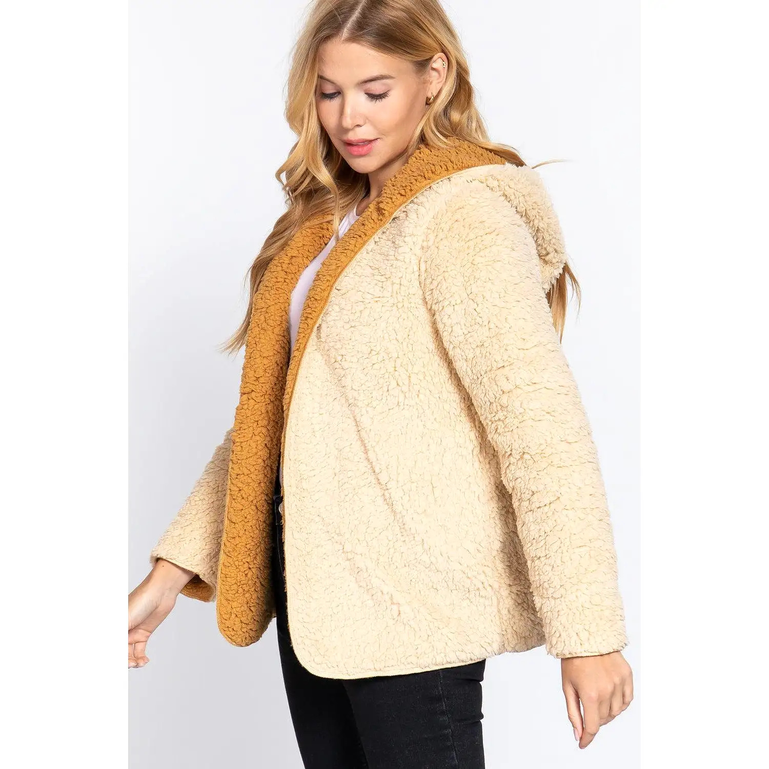 Hoodie Faux Fur Reversible Jacket